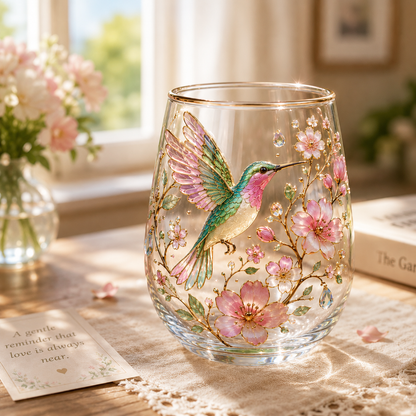 🌸🌿Garden Morning Bliss Glass Tea Cup☀️☕
