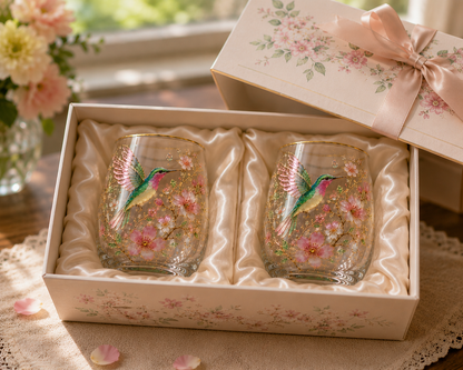 🌸🌿Garden Morning Bliss Glass Tea Cup☀️☕