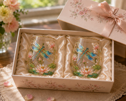 🌸🌿Garden Morning Bliss Glass Tea Cup☀️☕