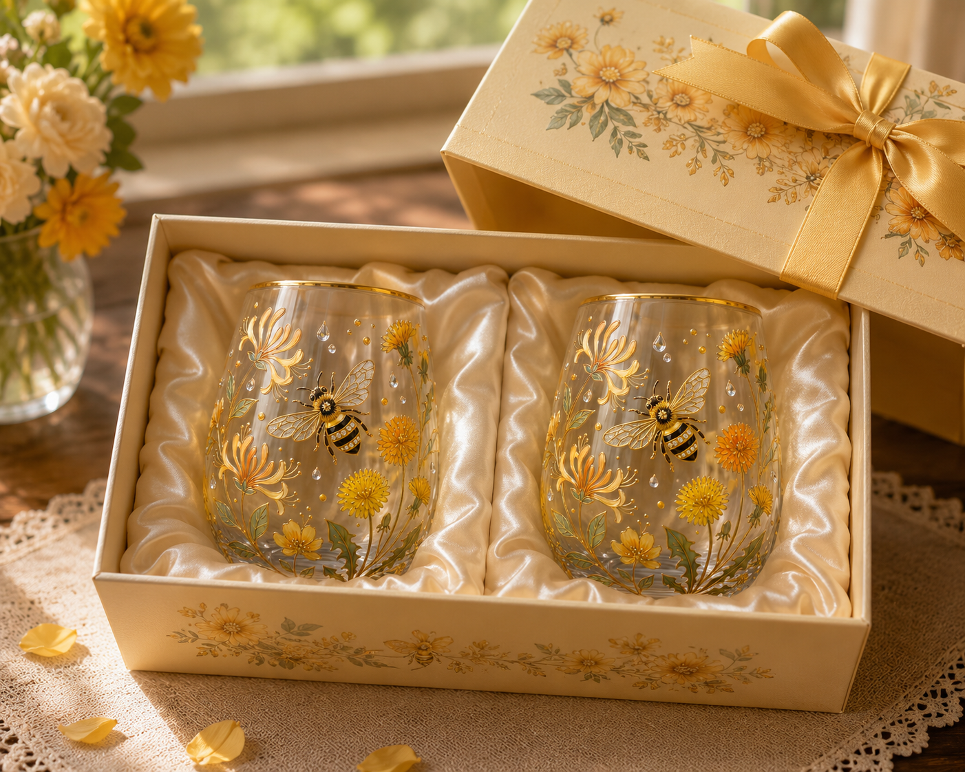 🌸🌿Garden Morning Bliss Glass Tea Cup☀️☕