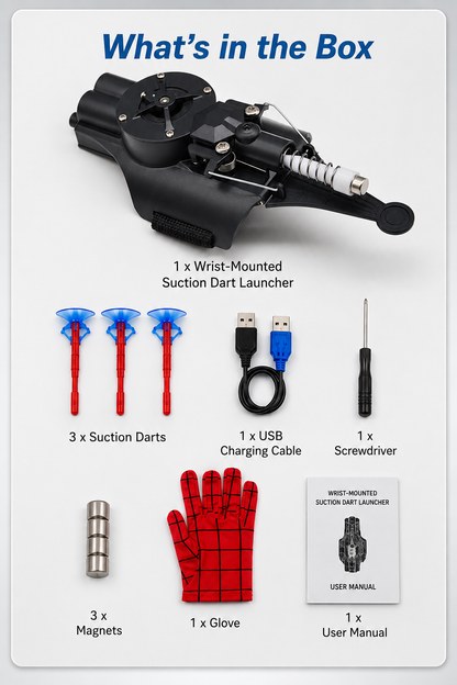 Wrist-Mounted Suction Dart Launcher | 6M Range Toy