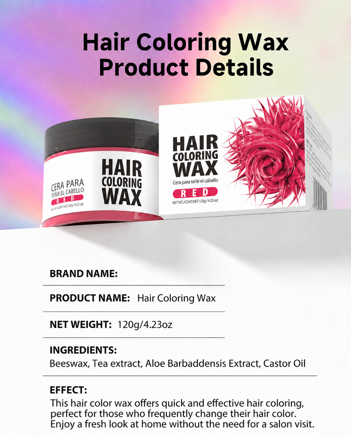 Temporary Hair Color Wax | Washable Styling Wax