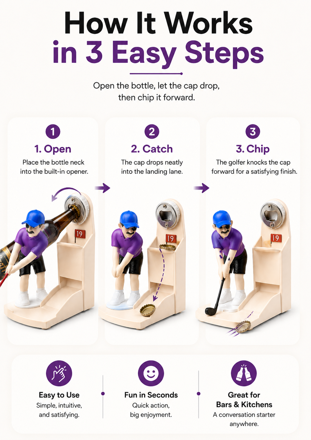 Golf Bottle Opener Game – Fun Gift for Golf & Beer Lovers