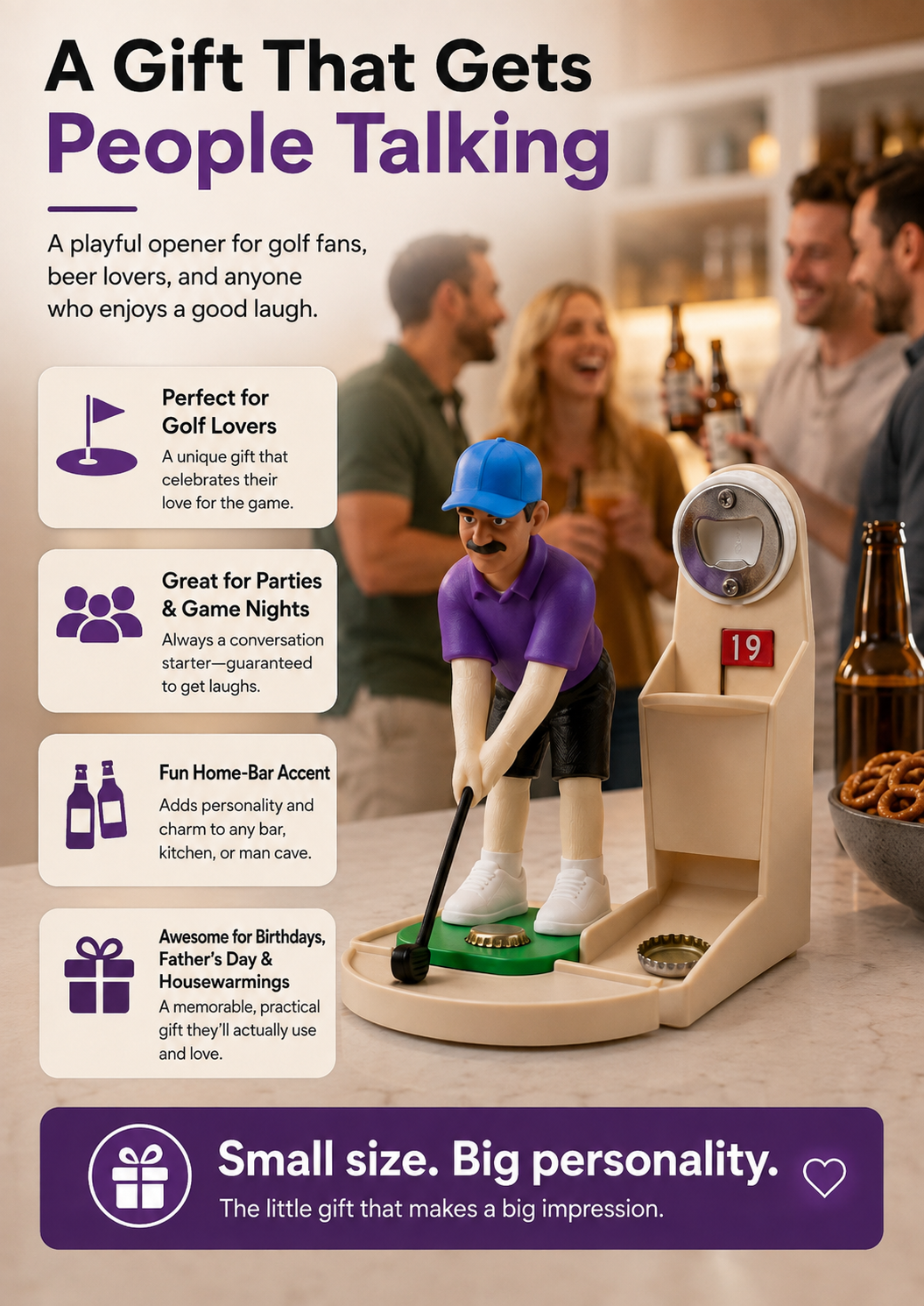 Golf Bottle Opener Game – Fun Gift for Golf & Beer Lovers