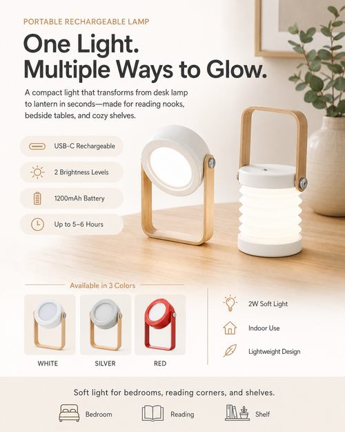4-in-1 Rechargeable Lamp | Desk Light & Lantern