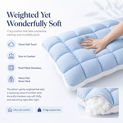 Cloud-Like Weighted Comfort Pillow – Soft Neck Support