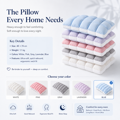 Cloud-Like Weighted Comfort Pillow – Soft Neck Support