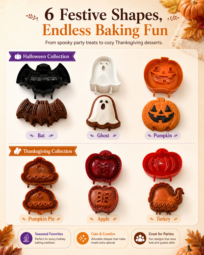 Halloween & Fall Baking Molds | 6 Festive Shapes