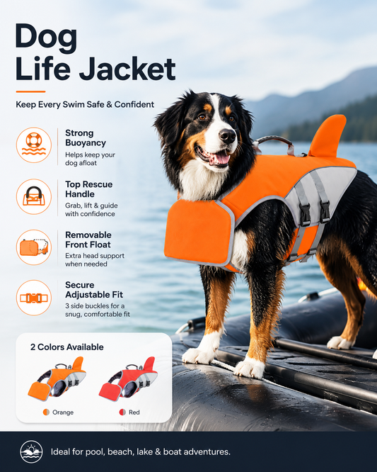 2026 Newly Upgraded Version Dog Life Jacket with Rescue Handle & Front Float