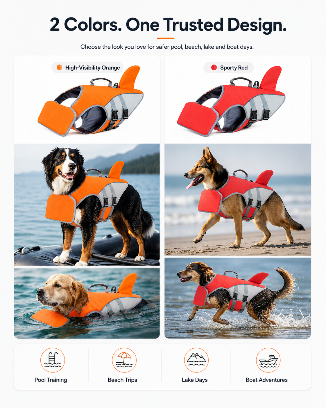 2026 Newly Upgraded Version Dog Life Jacket with Rescue Handle & Front Float