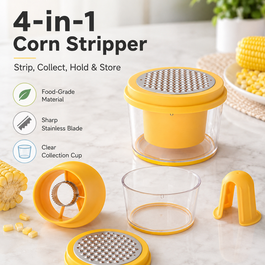 🏆50K+ Sold⚡4-in-1 Multifunctional Corn Peeler
