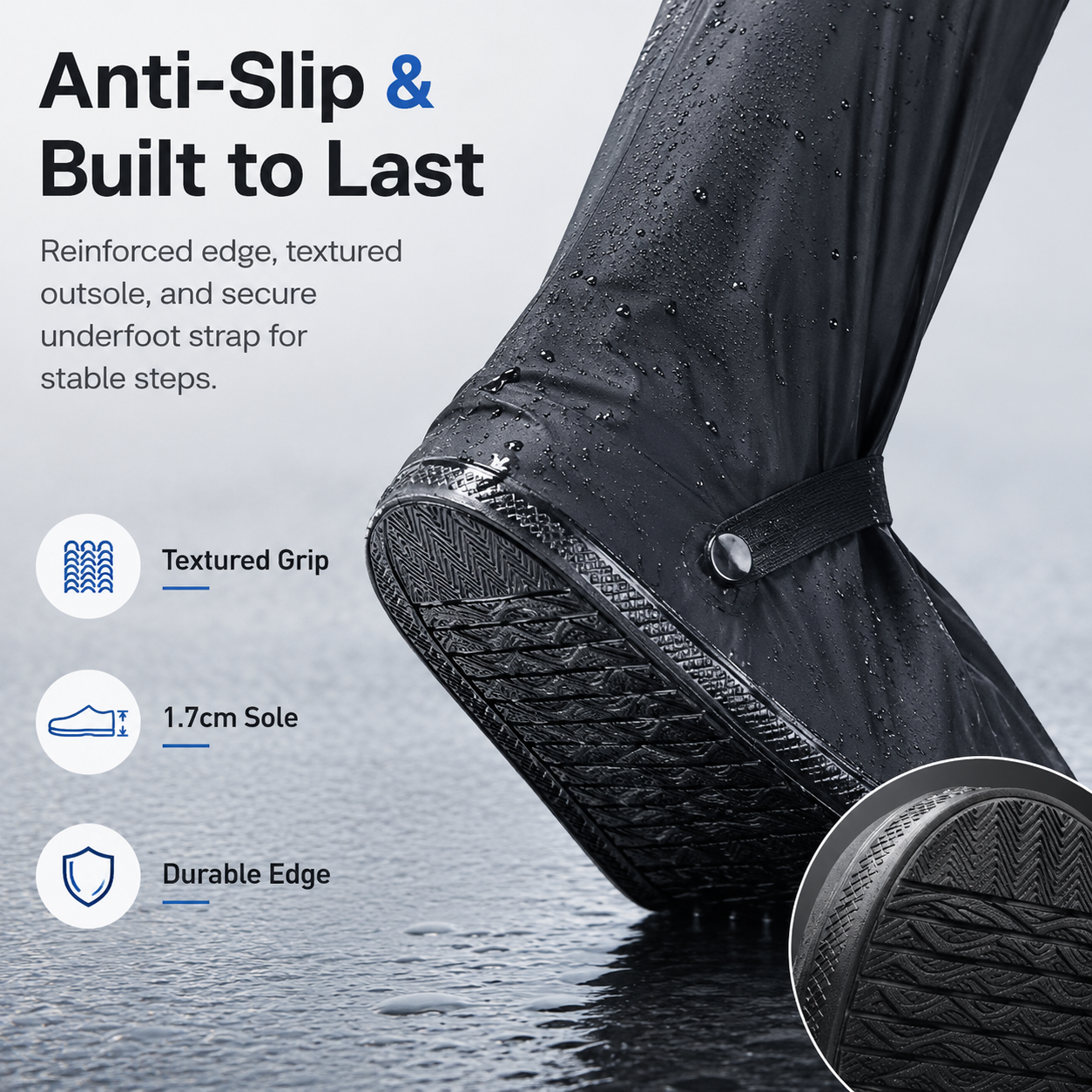 Convenient slippers with extra-long coverage and rainproof shoe covers