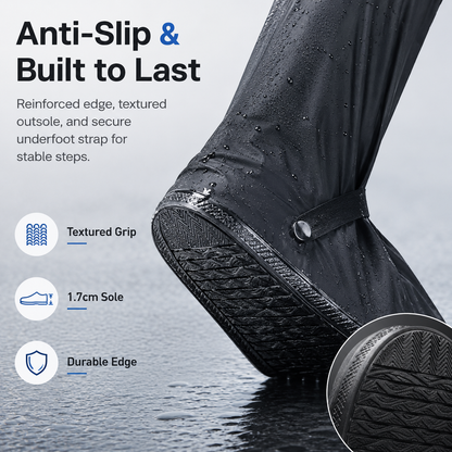 Convenient slippers with extra-long coverage and rainproof shoe covers