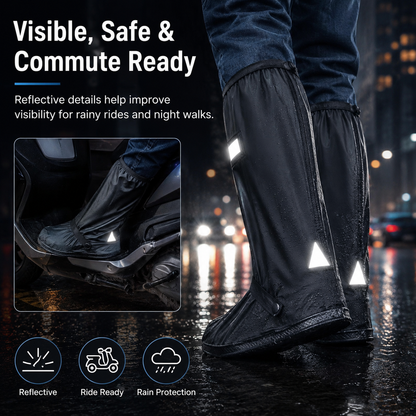 Convenient slippers with extra-long coverage and rainproof shoe covers