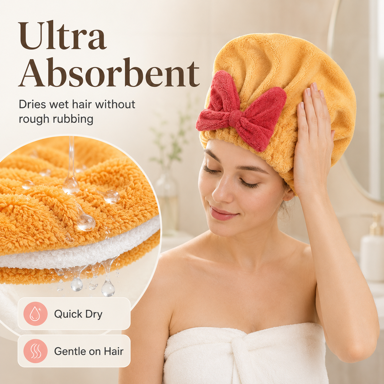 🎁Hot Sale 50％ OFF🔥Women's super absorbent and quick-drying hair drying cap