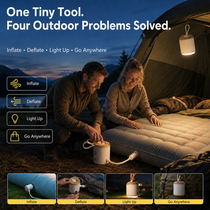🔥Last Chance – 50% OFF Today Only!🎁 4-in-1 Mini Outdoor Air Pump 💨 Inflate🌬️ Deflate🔦 Illuminate🎒 Take It Anywhere.