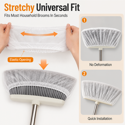Disposable Broom Cleaning Covers – Trap Hair, Dust & Dirt While You Sweep