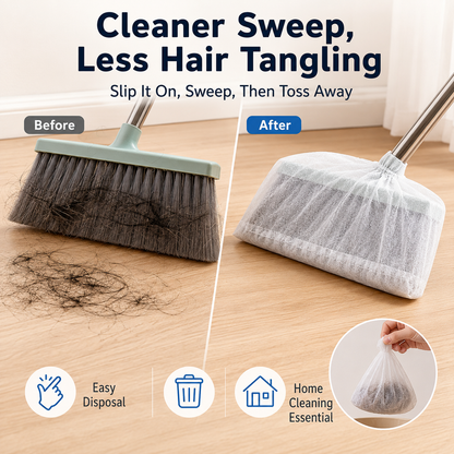 Disposable Broom Cleaning Covers – Trap Hair, Dust & Dirt While You Sweep