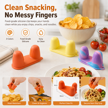 🍟 No-Mess Silicone Snack Tongs – Keep Fingers Clean While Enjoying Chips & Snacks