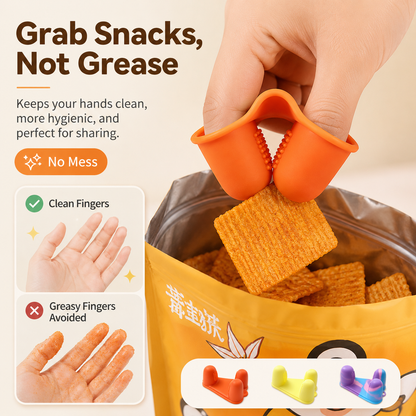 🍟 No-Mess Silicone Snack Tongs – Keep Fingers Clean While Enjoying Chips & Snacks