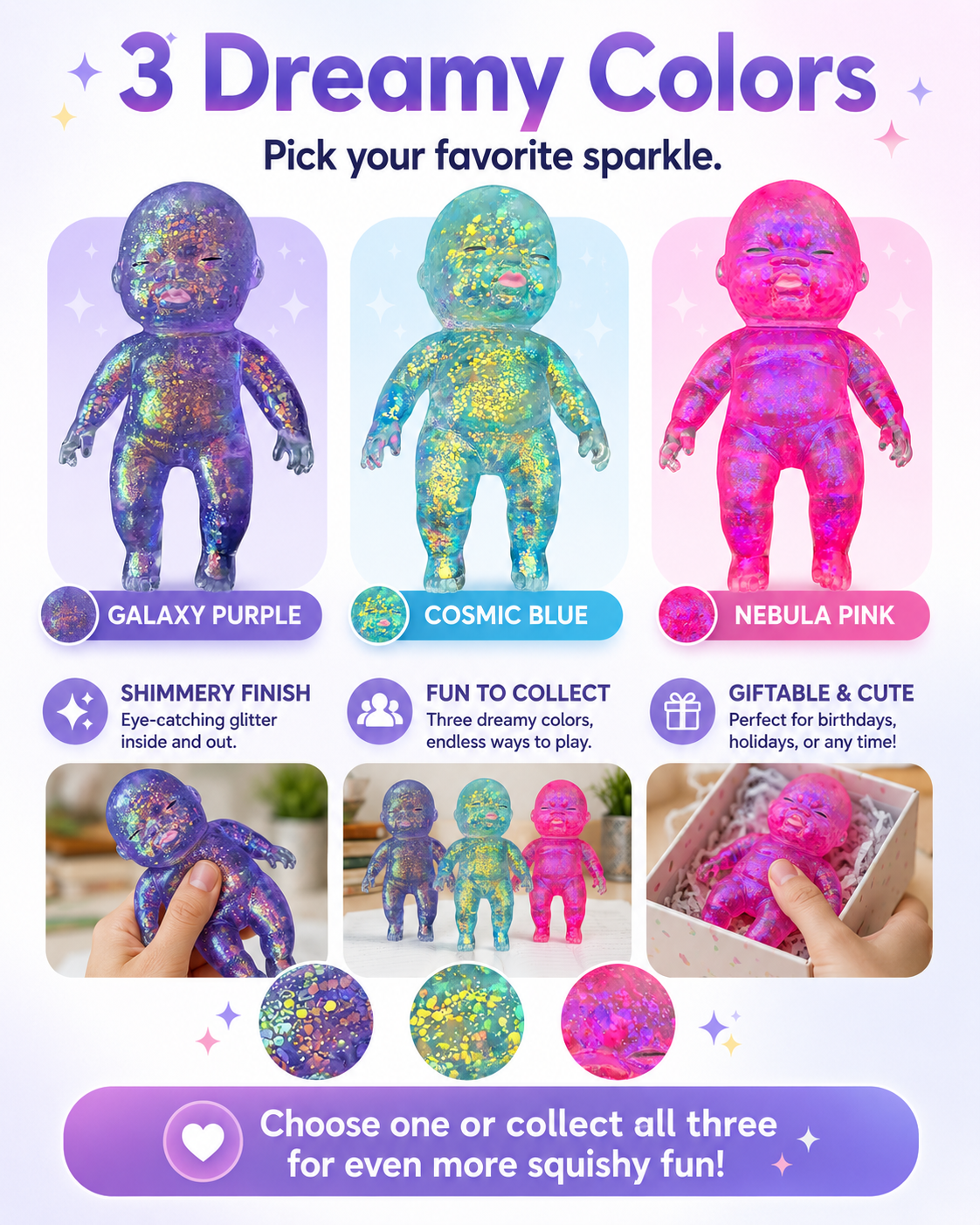 50％OFF Limited Time Deal✨Galaxy Glitter Squishy Baby Stress Relief Toy