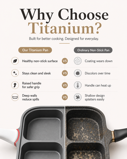 Pure titanium alloy, uncoated, 100% healthy and safe breakfast cooker – the top choice for your family's health.