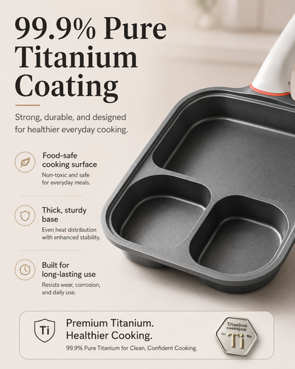 Pure titanium alloy, uncoated, 100% healthy and safe breakfast cooker – the top choice for your family's health.