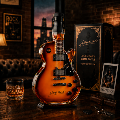 Last Day 49% OFF – 🔥Appetite for Rock: Vintage Sunburst Guitar Figurine Spirit Bottle