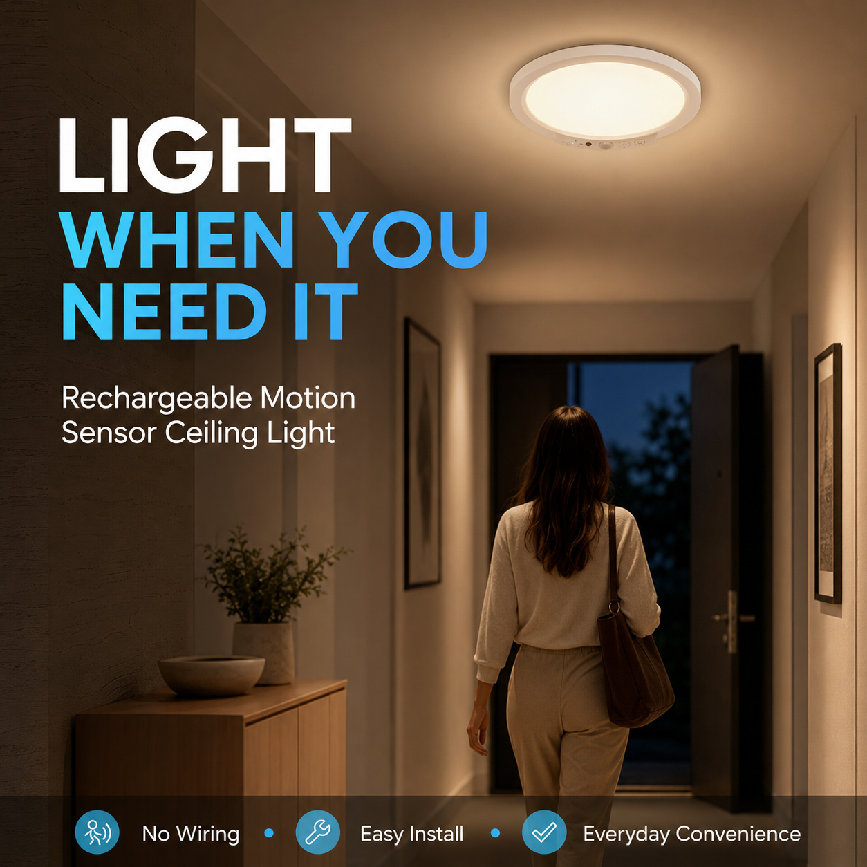 🔥Limited-Time 50% OFF – Rechargeable Motion Sensor Light | Ultra-Thin LED Lamp