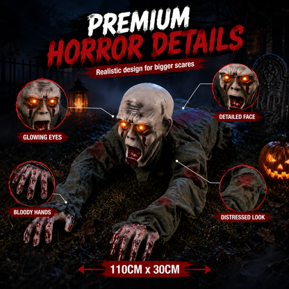 🎃 Limited-Time 50%OFF Halloween Sale | Animated Crawling Ghost with Glowing Eyes – 110cm Horror Decoration