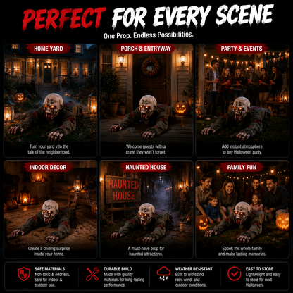 🎃 Limited-Time 50%OFF Halloween Sale | Animated Crawling Ghost with Glowing Eyes – 110cm Horror Decoration