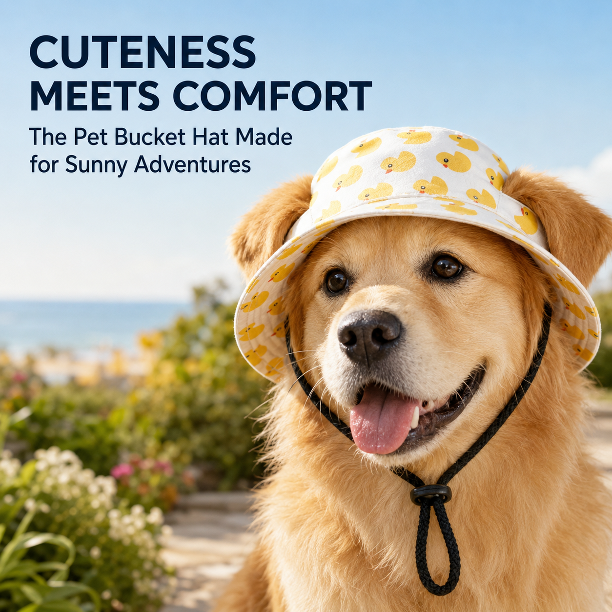 Cute Pet Bucket Hat for Dogs & Cats – Adjustable Fit