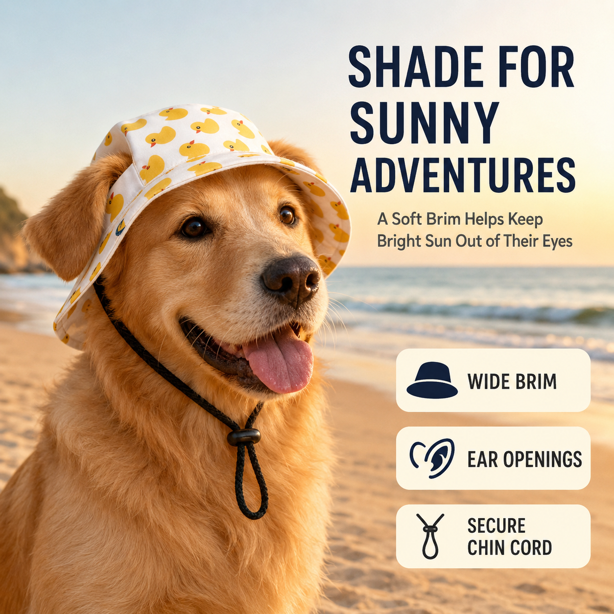 Cute Pet Bucket Hat for Dogs & Cats – Adjustable Fit