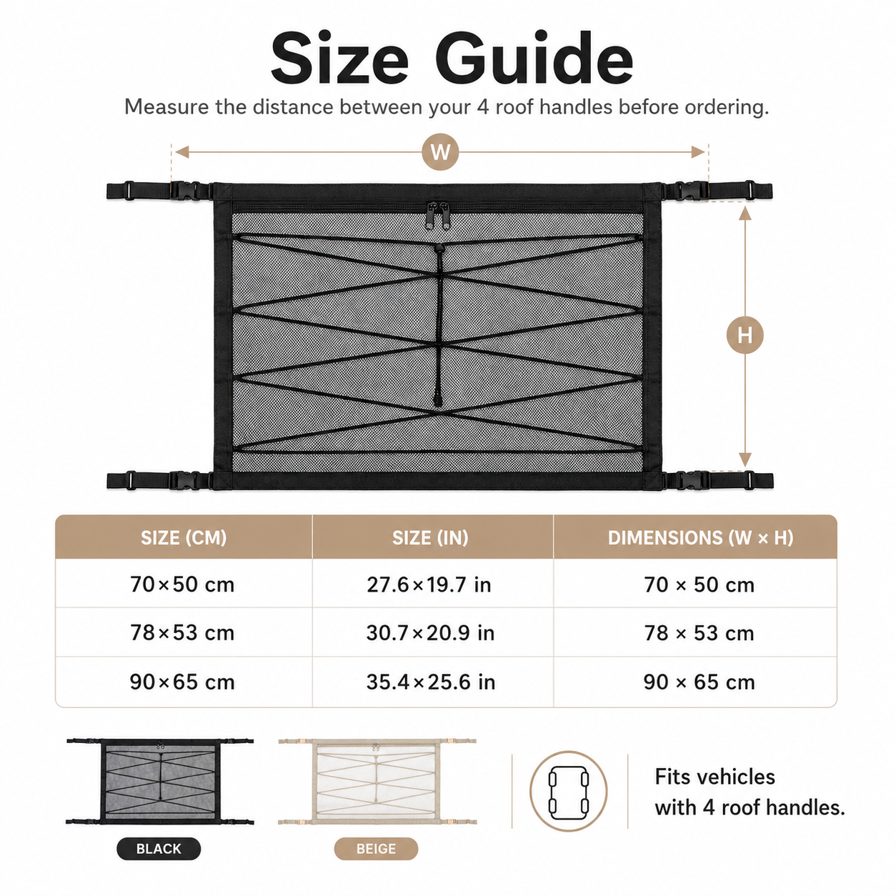 🚙 Car Ceiling Cargo Net Organizer – Smart Overhead Storage for SUVs & Vans