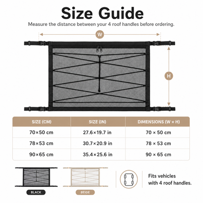 🚙 Car Ceiling Cargo Net Organizer – Smart Overhead Storage for SUVs & Vans