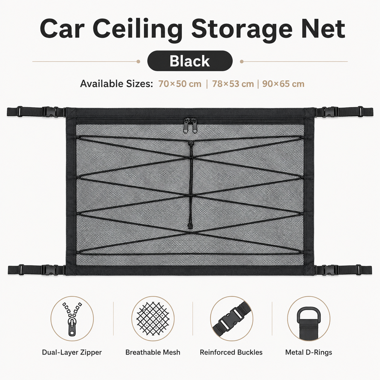 🚙 Car Ceiling Cargo Net Organizer – Smart Overhead Storage for SUVs & Vans