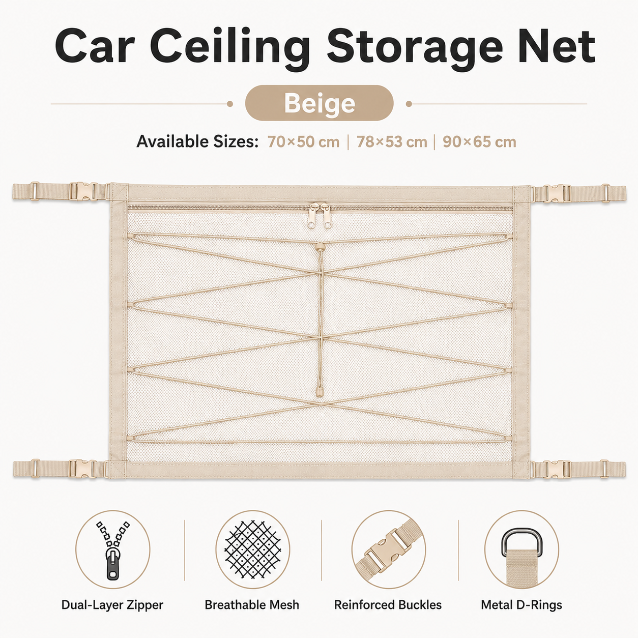 🚙 Car Ceiling Cargo Net Organizer – Smart Overhead Storage for SUVs & Vans