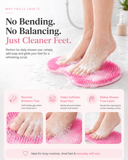 ✨Silicone Shower Foot & Back Scrubber Mat | Hands-Free Cleaning