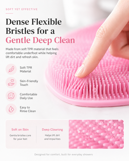 ✨Silicone Shower Foot & Back Scrubber Mat | Hands-Free Cleaning