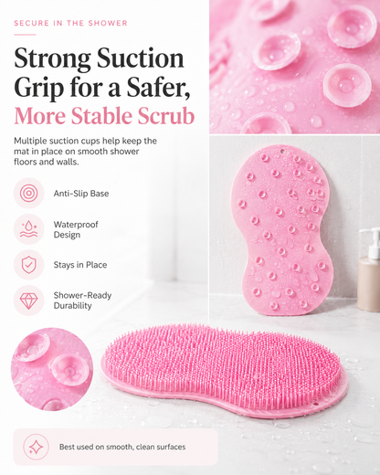 ✨Silicone Shower Foot & Back Scrubber Mat | Hands-Free Cleaning