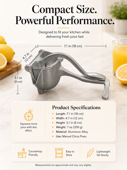 🍋Heavy-Duty Manual Citrus Press – Fresh Juice in Seconds