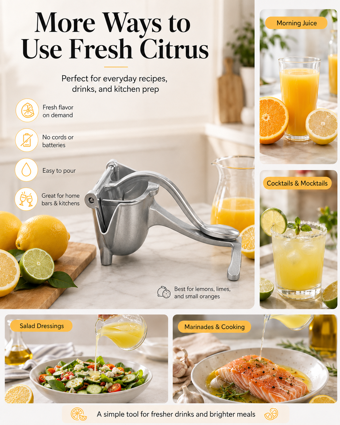 🍋Heavy-Duty Manual Citrus Press – Fresh Juice in Seconds