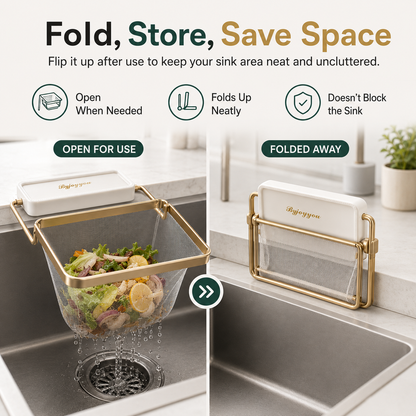 Foldable Sink Strainer Rack with 50 Mesh Bags