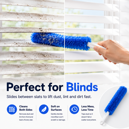 Reusable Dust Cleaning Brush for Blinds, Fans & Tight Spaces