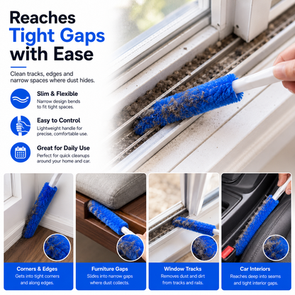 Reusable Dust Cleaning Brush for Blinds, Fans & Tight Spaces