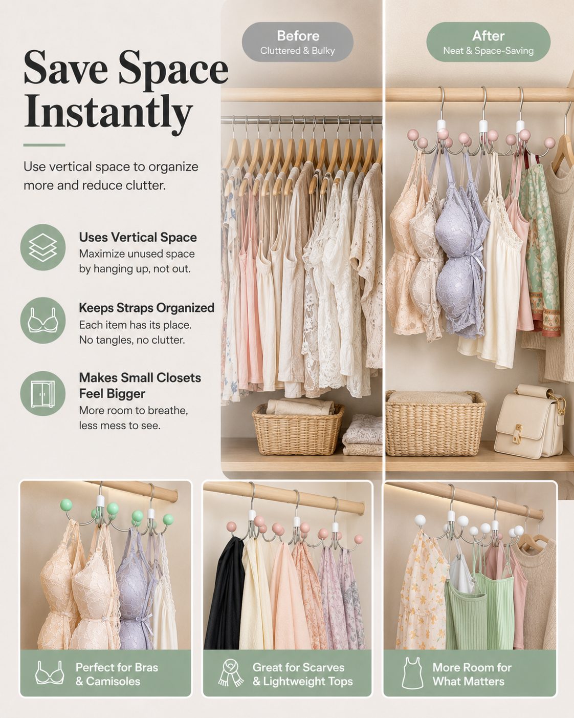 Smart Closet Organizer Hook | Space-Saving Hanger