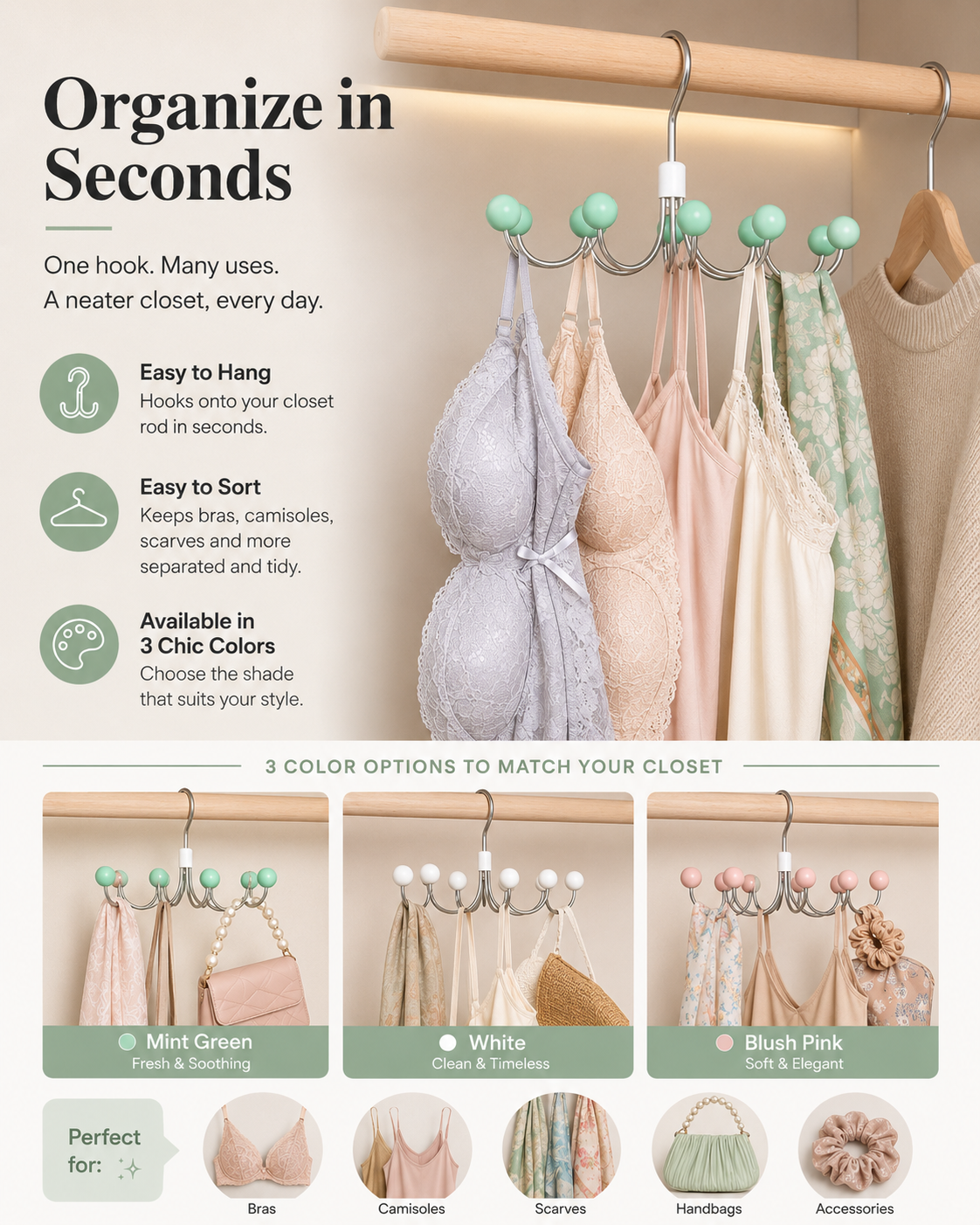 Smart Closet Organizer Hook | Space-Saving Hanger