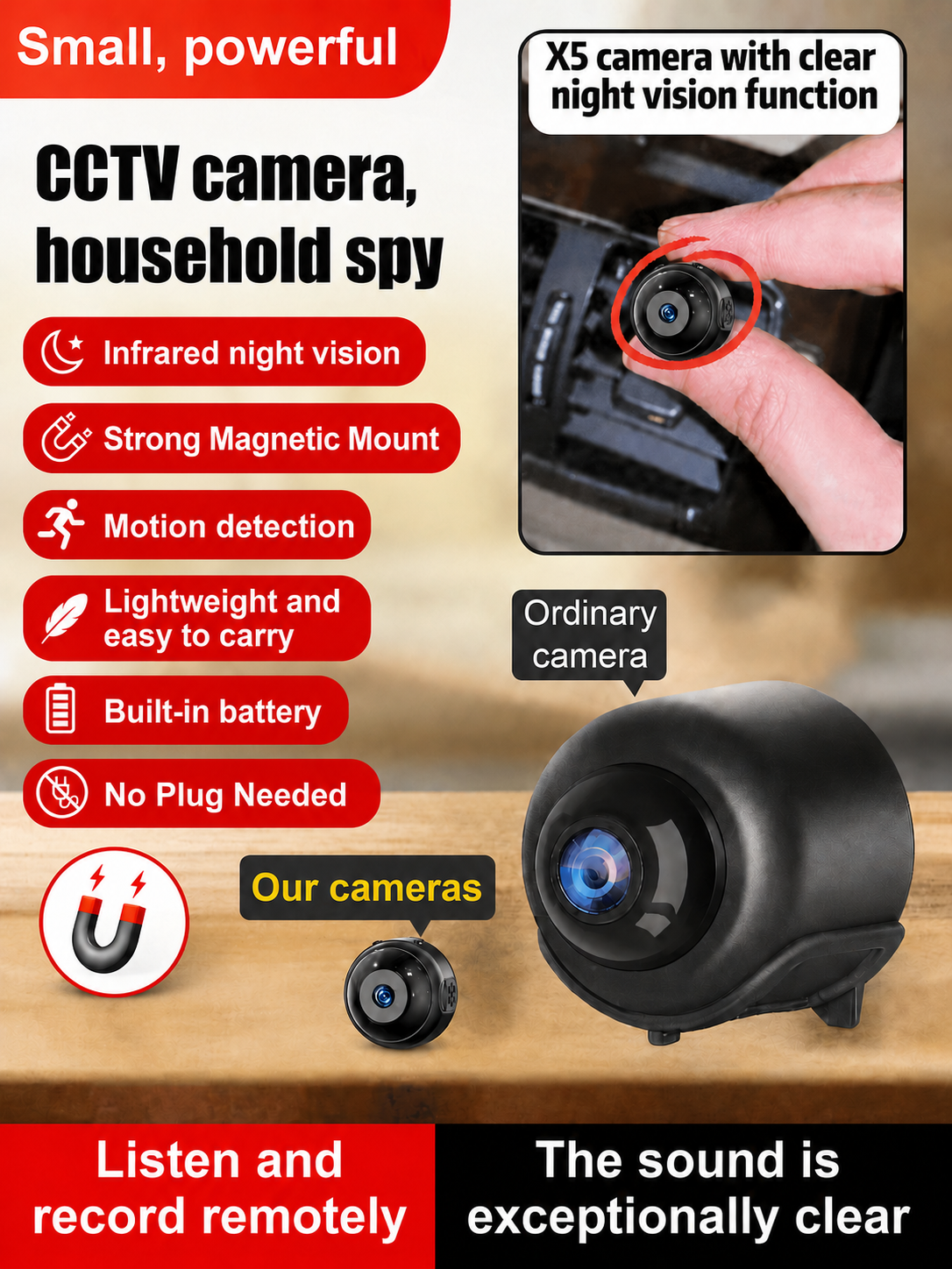 🔥LAST DAY 51%OFF🔥[2026 Upgraded ultra-invisible] No-plug camera