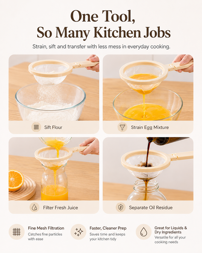 3-in-1 Fine Mesh Strainer Funnel