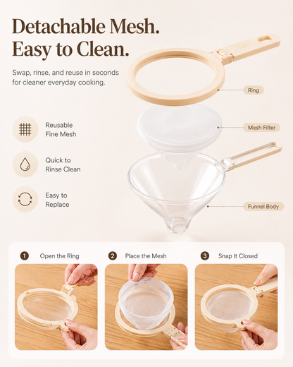 3-in-1 Fine Mesh Strainer Funnel